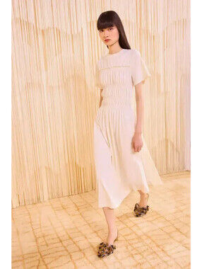 Ulla Johnson Georgie Smocked Cotton Dress, $620 NWT, Size Extra Large-#2630